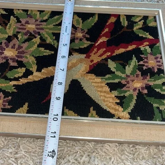 Vintage Cross Stitch Framed Tapestry Birds 11x15 Frame - Picture 6 of 10
